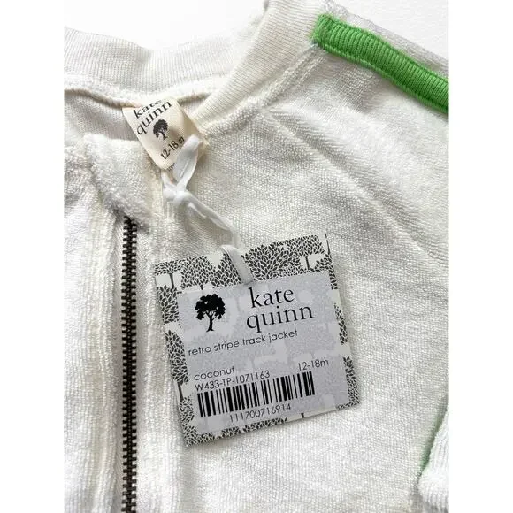 NWT Kate Quinn Organic Retro Stripe Track Jacket, 12-18 Months - Picture 6 of 8